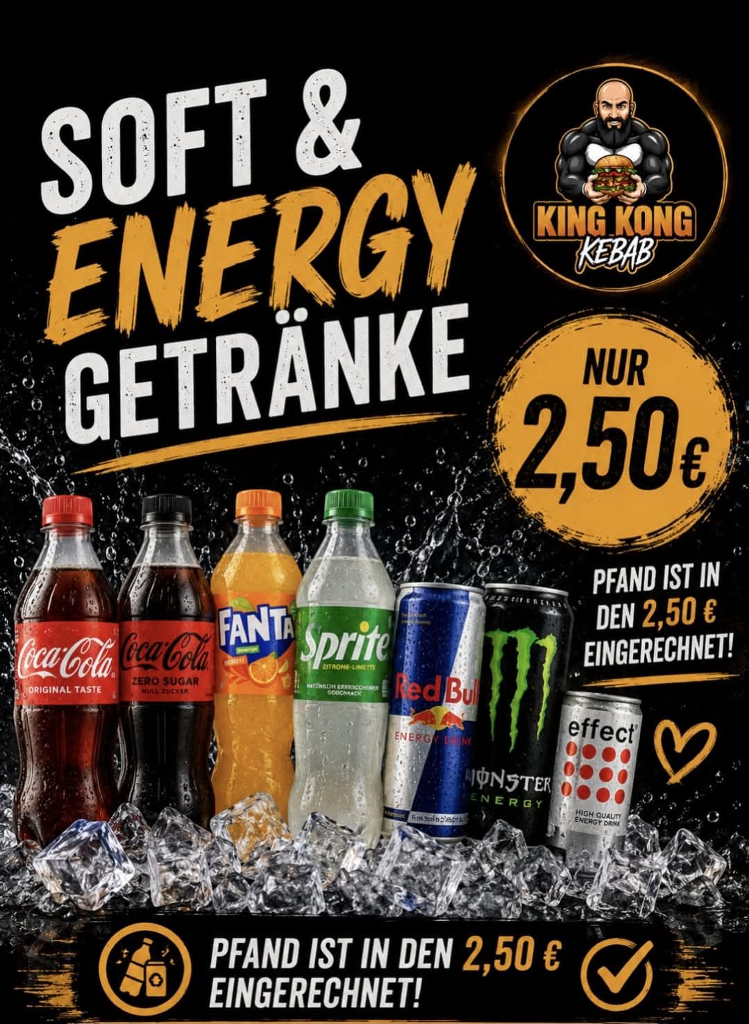 Soft- & Energy Getränke – Aktion für 2,50 €